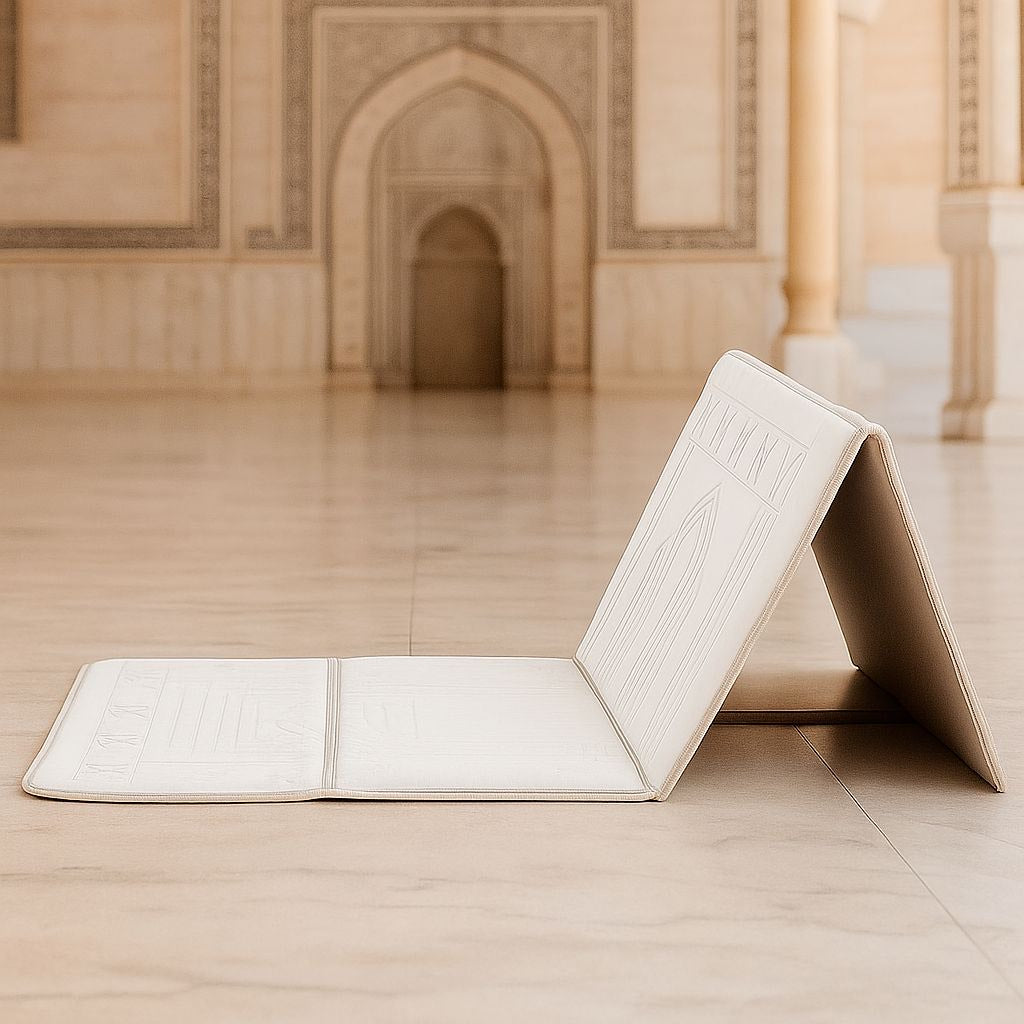 Gebetsteppich mit Rückenlehne + MyDeen Verse - Behälter GRATIS dazu