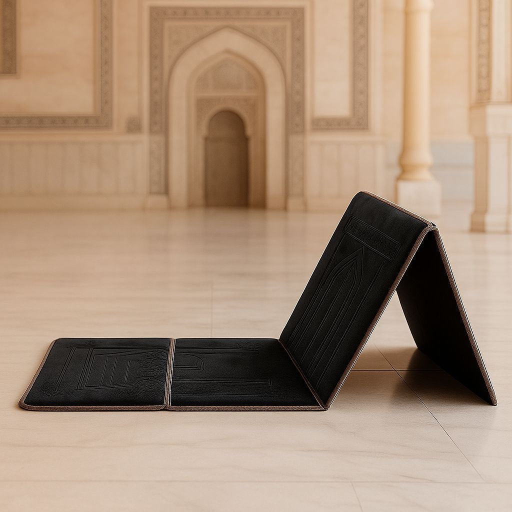 Gebetsteppich mit Rückenlehne + MyDeen Verse - Behälter GRATIS dazu