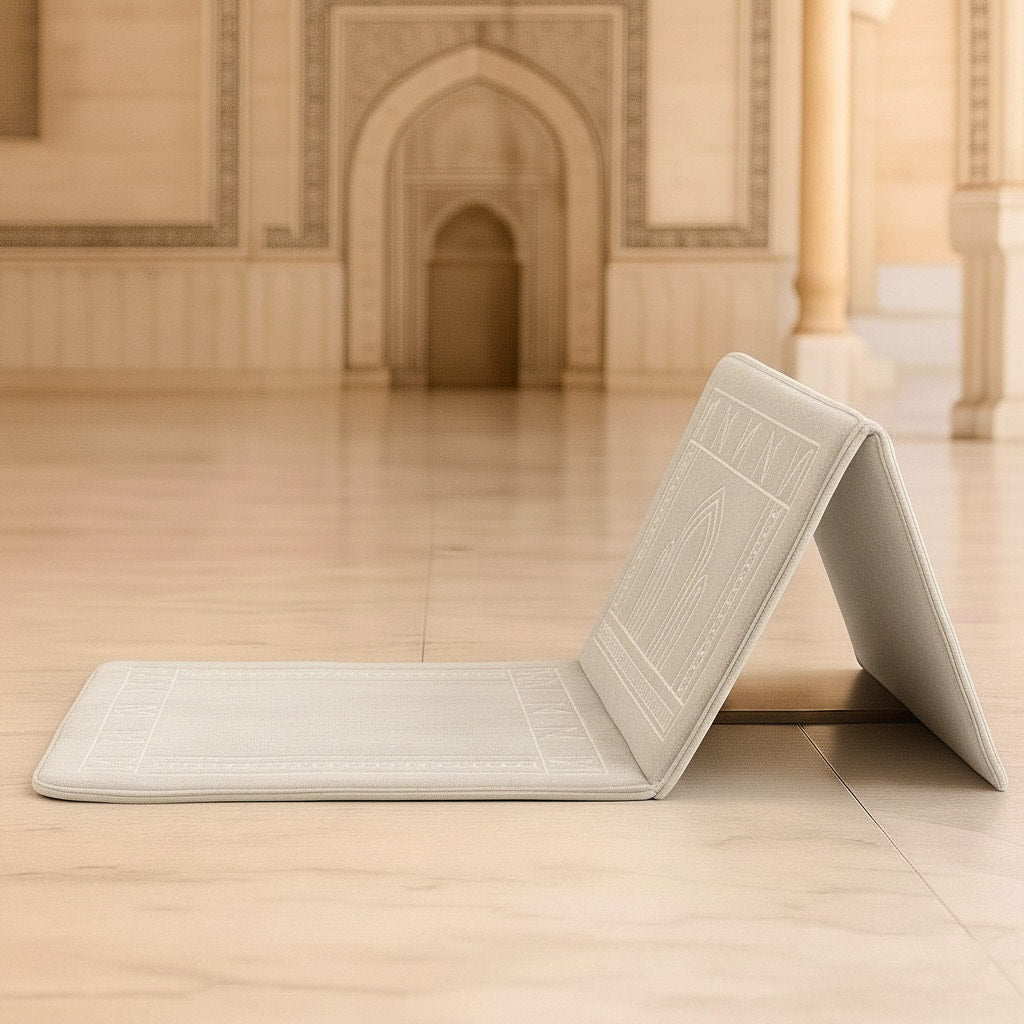 Gebetsteppich mit Rückenlehne + MyDeen Verse - Behälter GRATIS dazu